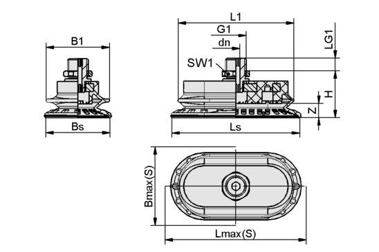 SAOB 60x30 NBR-60 M10-AG