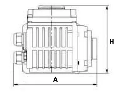 Эскиз однооборотные электроприводы ST 003-100 (бок)