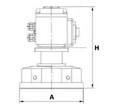 Эскиз однооборотные электроприводы 160-300 (бок)