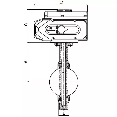 Затвор дисковый поворотный GG25-316L-NBR Ду250 Ру16 с электроприводом 060 24В