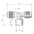 01200 00 004 AIGNEP - Тройник T-образный с нар. резьбой осевой с накидной гайкой R1/4-6/4 мм, изображение 2