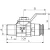 66570 00 002 AIGNEP - Шаровый кран нержавеющий, 2/2 бист., R1/8-6 мм, изображение 2
