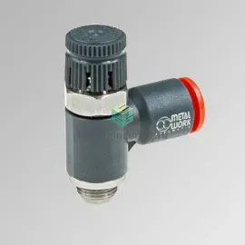MRF P T C 6 1/8 9026006C METAL WORK - Дроссель с обратным клапаном, G1/8-6 мм, для привода, изображение 1