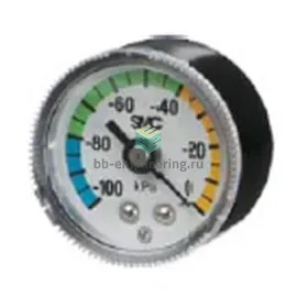 GZ46-K-01 SMC - Вакууметр, -100 ÷ 0 кПа, R1/8, осевой, 42 мм, КТ 3, изображение 1