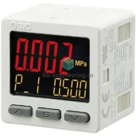 ISE20A-T-01-J SMC - Датчик давления -1÷10 бар, 2XНО/НЗ PNP, 1-5 В, R1/8, с каб. 5-пров. 2 м, изображение 1
