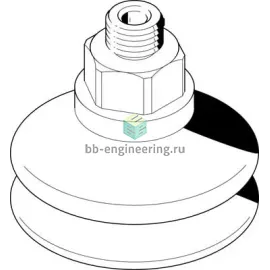 ESS-50-BT-G1/4 525996 FESTO - Присоска вакуумная круглая сильфон 1.5 гофра, 50 мм, VULKOLLAN, G1/4, изображение 1