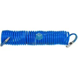 Шланг спиральный синий с БРС профи (10 м; 20 бар; 8х12 мм) PEGAS 4912