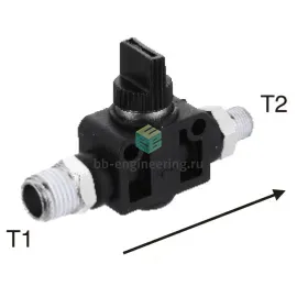 EHVSS02-01P EMC - Отсечной клапан ручной, 3/2 бист., R1/4-R1/8, изображение 1