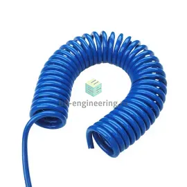 PSPU-M-10X6,5-3 PEMAKS - Шланг спиральный полиуретановый 10 мм, 6 м, синий, изображение 1