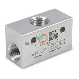 VOR 1/4 W3603000002 METAL WORK - Клапан "ИЛИ", G1/4, 1300 л/мин, изображение 1