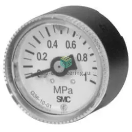 GA36-10-01 SMC - Манометр, 0 ÷ 1 МПа, R1/8, радиальный, 37 мм, КТ 3, изображение 1