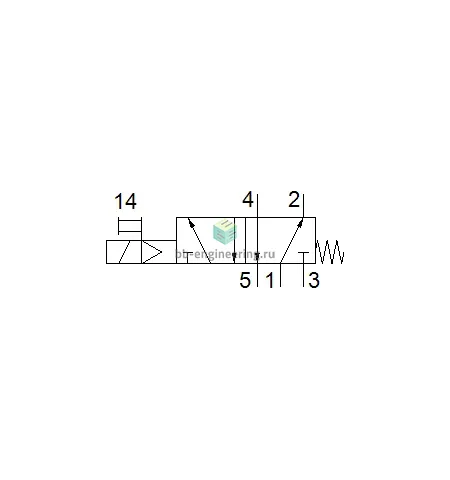 VUVG-L10A-M52-MT-M3-1P3 574345 FESTO - Распределитель электр. упр., 5/2 моност., M3, 24 VDC, изображение 2