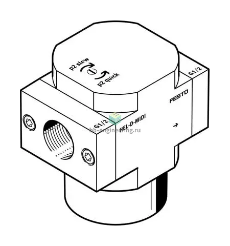 HEL-1/4-D-MIDI 186521 FESTO - Клапан плавного пуска пневм. упр., G1/4, 2/2 НЗ, изображение 1