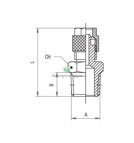 01000 00 002 AIGNEP - Штуцер прямой с нар. резьбой с накидной гайкой R1/8-5/3 мм, изображение 2