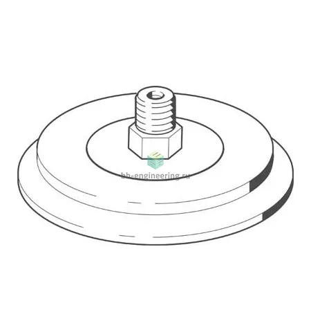 VAS-100-1/4-PUR-B 1396098 FESTO - Присоска вакуумная круглая плоская, 100 мм, полиуретан, G1/4, изображение 1