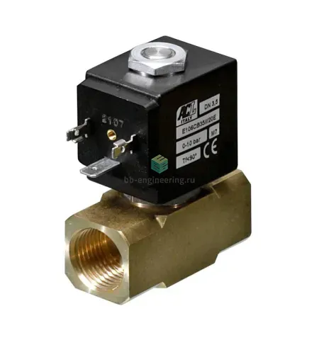 E106CB40 ACL - Клапан электромагнитный, G3/8, двухходовой (2/2) НЗ, без катушки, латунный, изображение 1