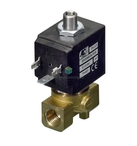 E306BB15 ACL - Клапан электромагнитный, G1/4, трёхходовой (3/2) НЗ, без катушки, латунный, изображение 1