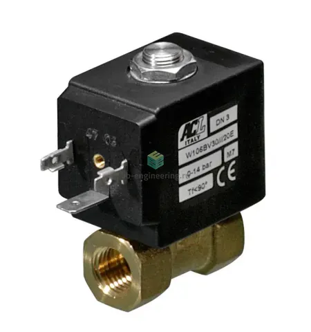W106BV30 ACL - Клапан электромагнитный, G1/4, двухходовой (2/2) НЗ, без катушки, латунный, изображение 1