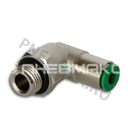221214 PNEUMAX - Штуцер угловой с нар. резьбой цанговый G1/4-12 мм, изображение 1