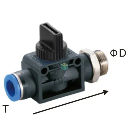 EHVFS06-03G EMC - Отсечной клапан ручной, 3/2 бист., G3/8-6 мм, изображение 1