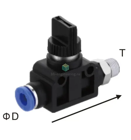EHVFS10-02P-B EMC - Отсечной клапан ручной, 2/2 бист., R1/4-10 мм, изображение 1