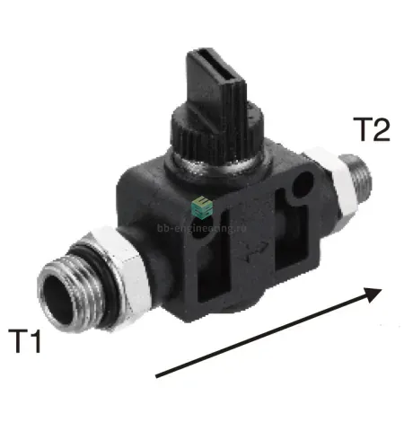 EHVSS01-01G EMC - Отсечной клапан ручной, 3/2 бист., G1/8, изображение 1