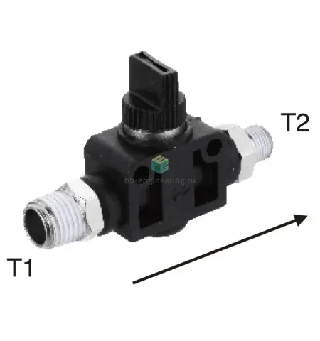 EHVSS02-01P EMC - Отсечной клапан ручной, 3/2 бист., R1/4-R1/8, изображение 1