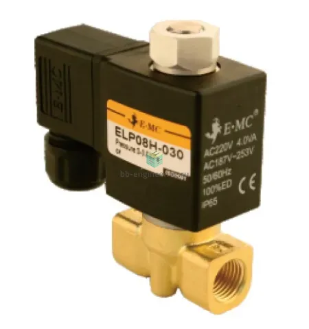 ELP08H-030E4 EMC - Клапан электромагнитный, G1/4, двухходовой (2/2) НО, 24 V DC, латунный, изображение 1