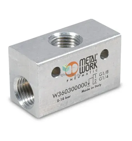 VOR 1/8 W3603000001 METAL WORK - Клапан "ИЛИ", G1/8, 500 л/мин, изображение 1