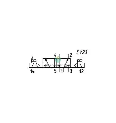 454-011-22 CAMOZZI - Распределитель электр. упр., 5/2 бист., G1/4, без катуш., изображение 2